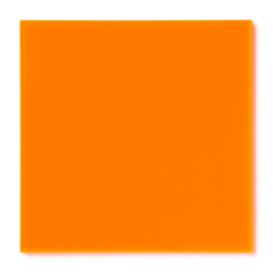 fluorescent orange acrylic 1.25” (3.2 mm) thick, gloss finish