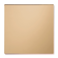 gold mirror acrylic 1.25” (3.2 mm) thick, gloss finish